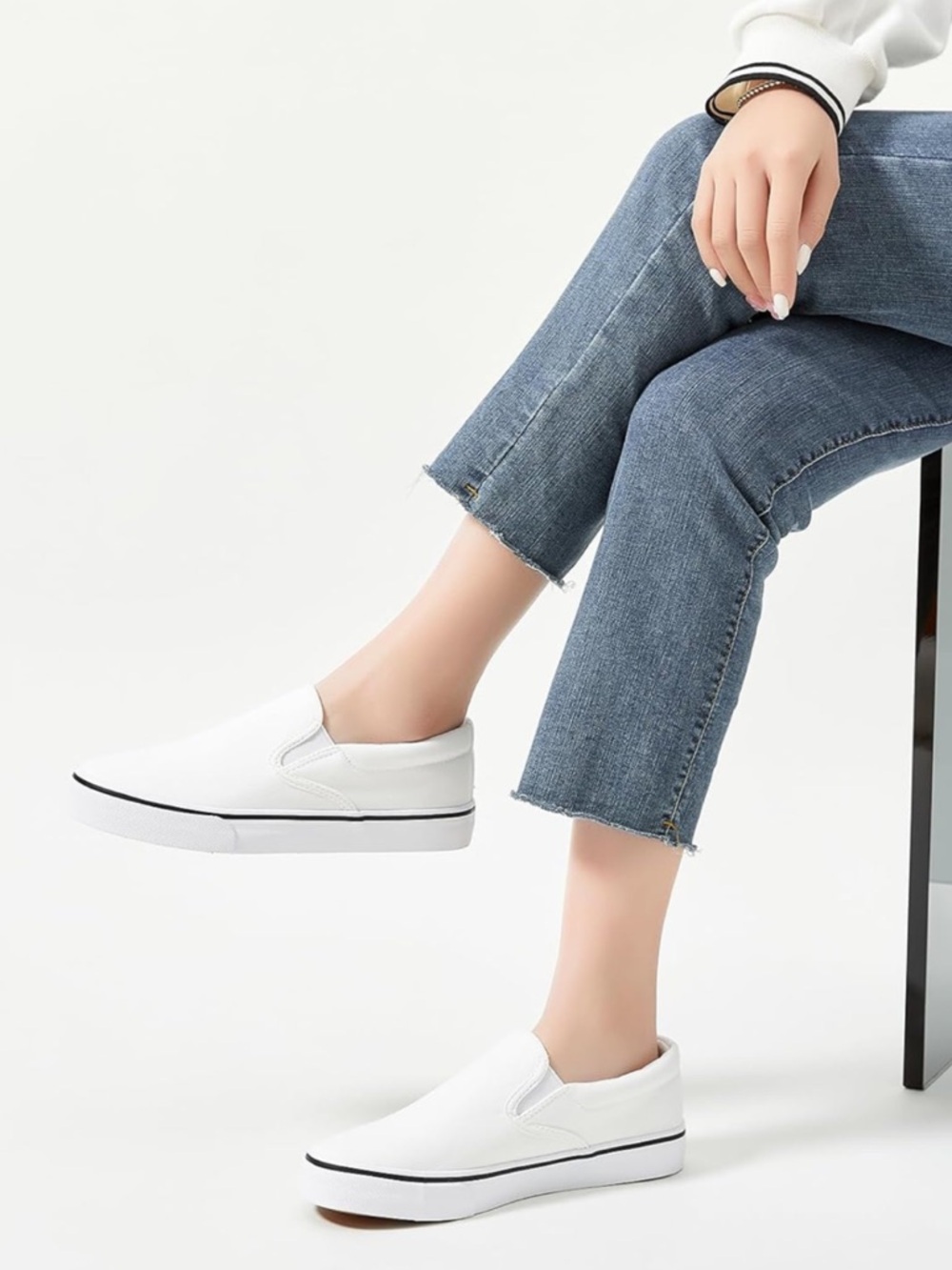 White Slip-On Shoes - Size 10